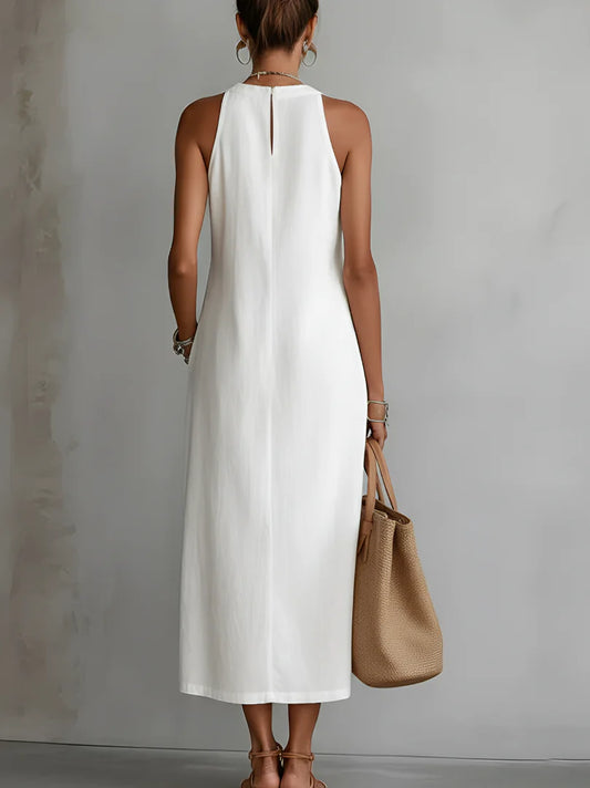 Jimena | Vestido midi con cuello mao