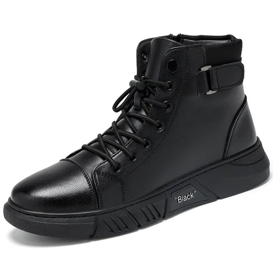 Botas Chukka ortopédicas para hombre en piel auténtica con forro polar