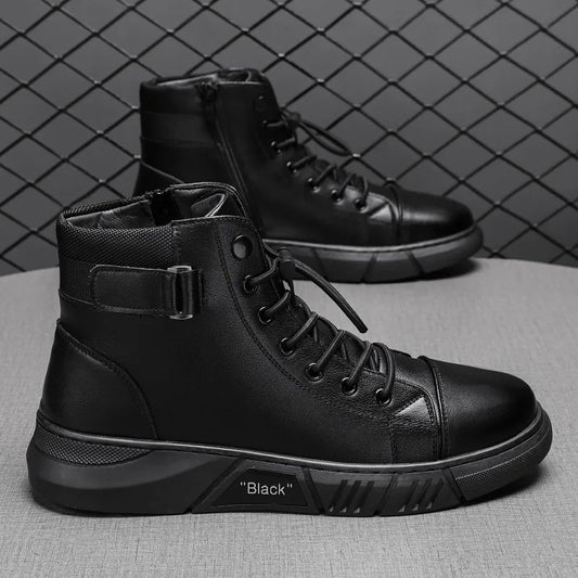 Botas Chukka ortopédicas para hombre en piel auténtica con forro polar