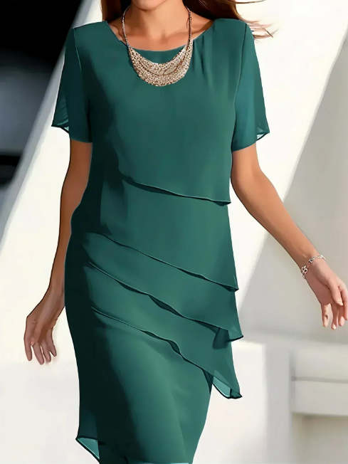 Anastasia | Vestido midi de lujo con capas