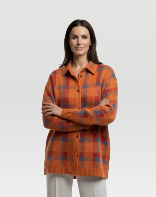 Hannah™ | Cárdigan de punto a cuadros suaves