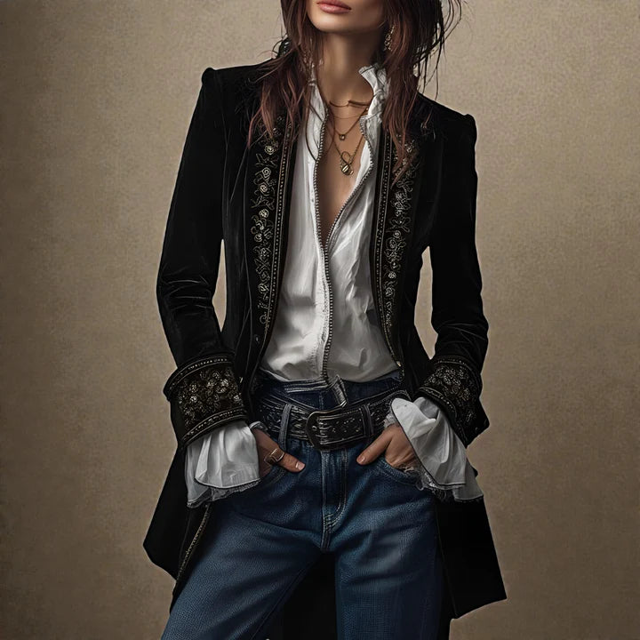 Natalia™ | Elegante chaqueta de terciopelo